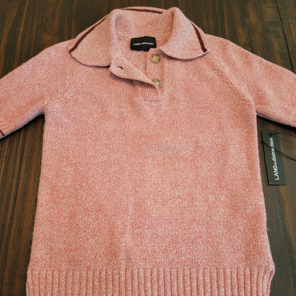Land of Distraction Wool Blend Polo Sweater Size S
